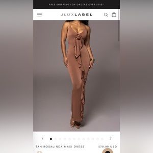 JLUXLABEL TAN ROSALINDA MAXI DRESS - SIZE SMALL